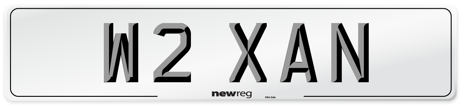 W2 XAN Number Plate from New Reg
